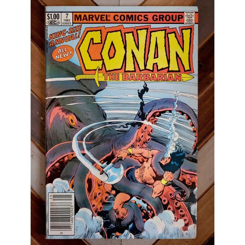 Conan Annual #7 Newsstand (Marvel 1982) Black Kraken! Pin-ups! Buscema Art (6.0)